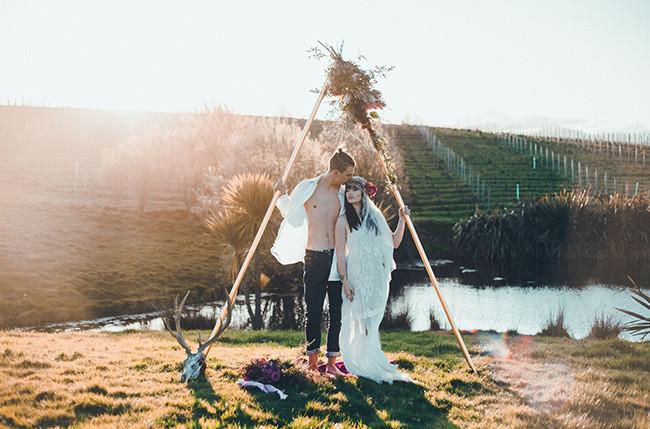 "Dear Indie"- Wild Hearts Bohemian Wedding Inspiration Shoot - Feathers and Stone