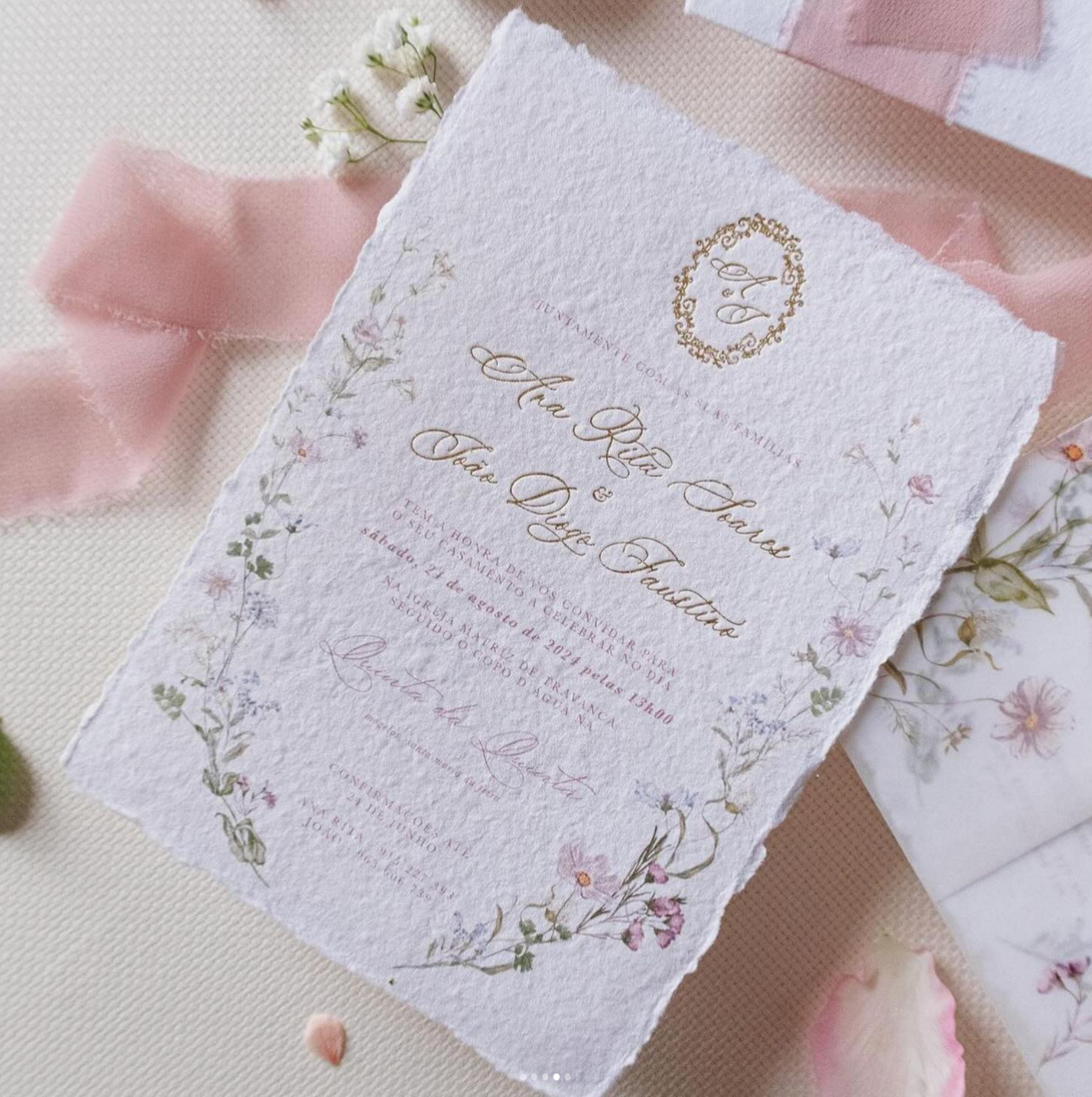 Letterpress Wedding Invitations on Handmade Cotton Rag Paper