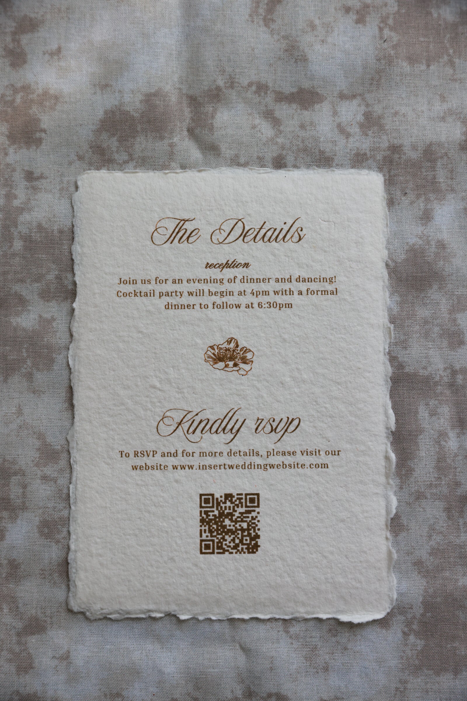 'Valentina' Handmade Paper Wedding Stationery Invitation