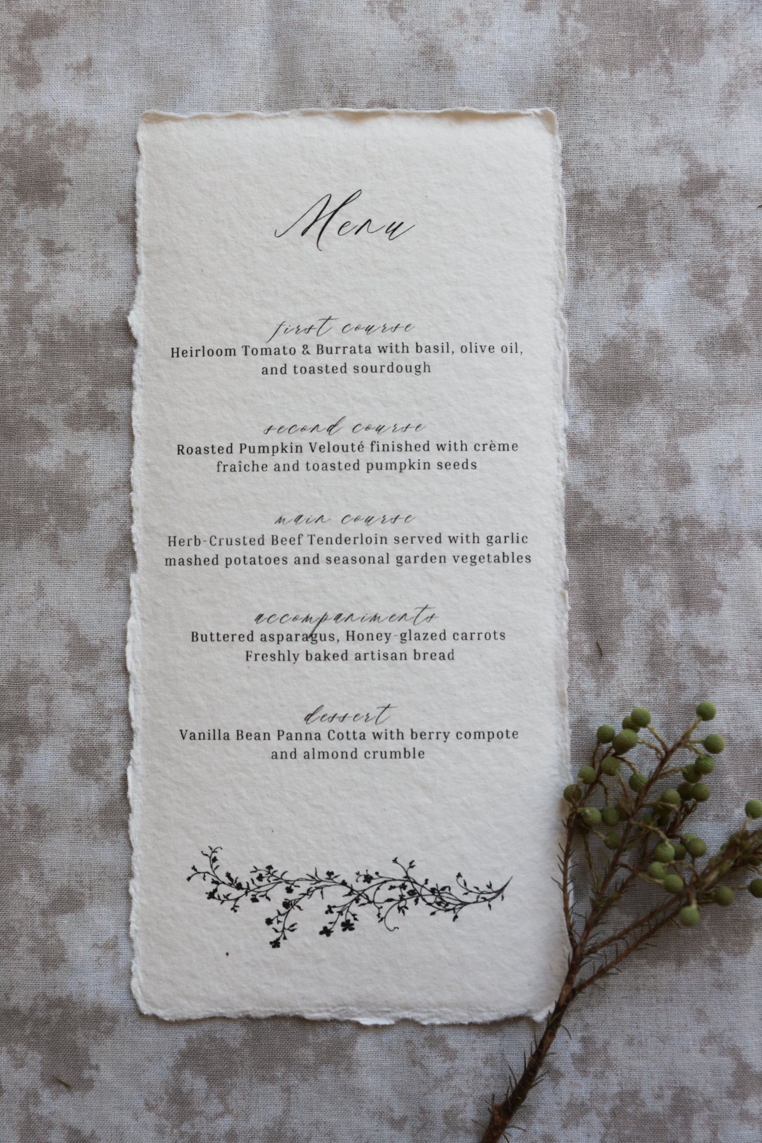 'Samantha' Handmade Paper Wedding Stationery Invitation