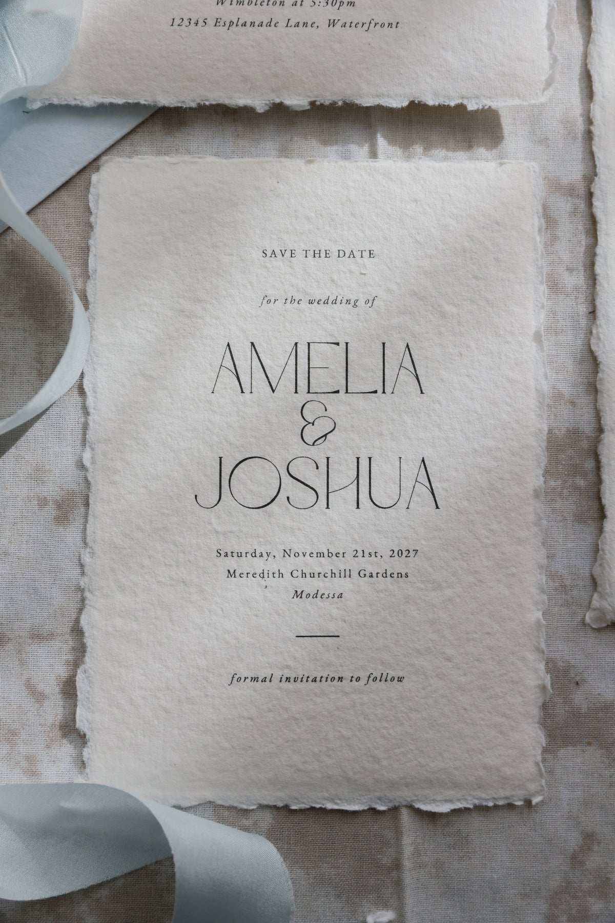 'Amelia' Handmade Paper Wedding Stationery Invitation Suite