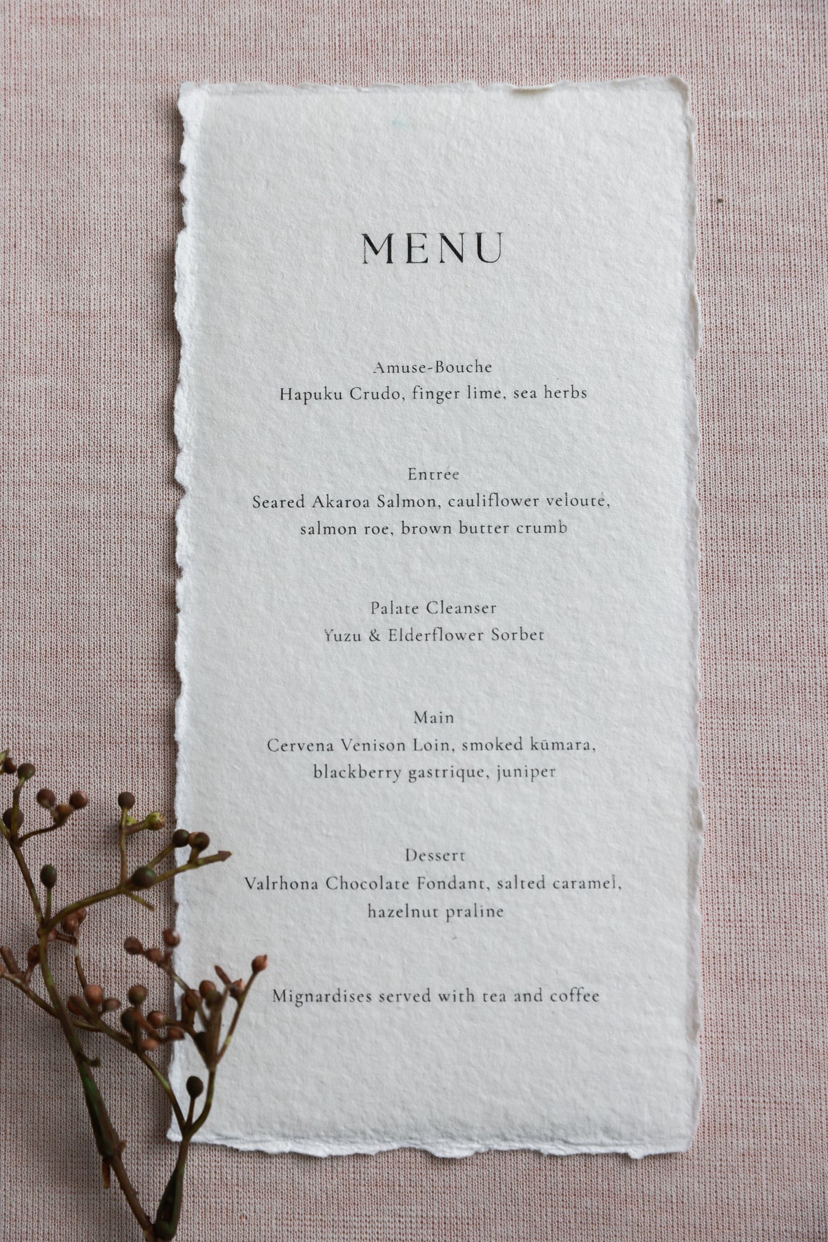'Emma' Handmade Paper Wedding Stationery Invitation
