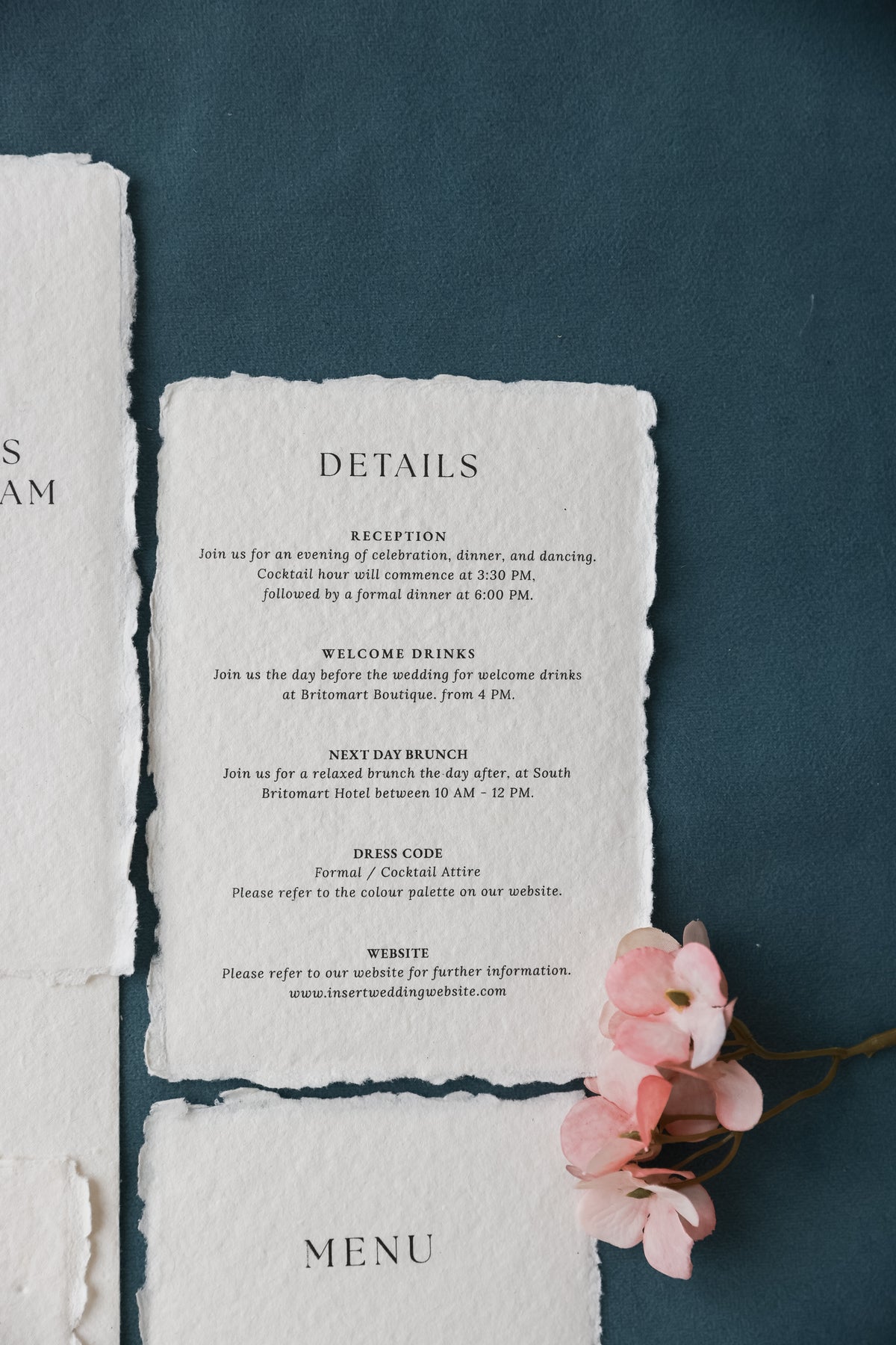 'Dakota' Handmade Paper Wedding Stationery Invitation
