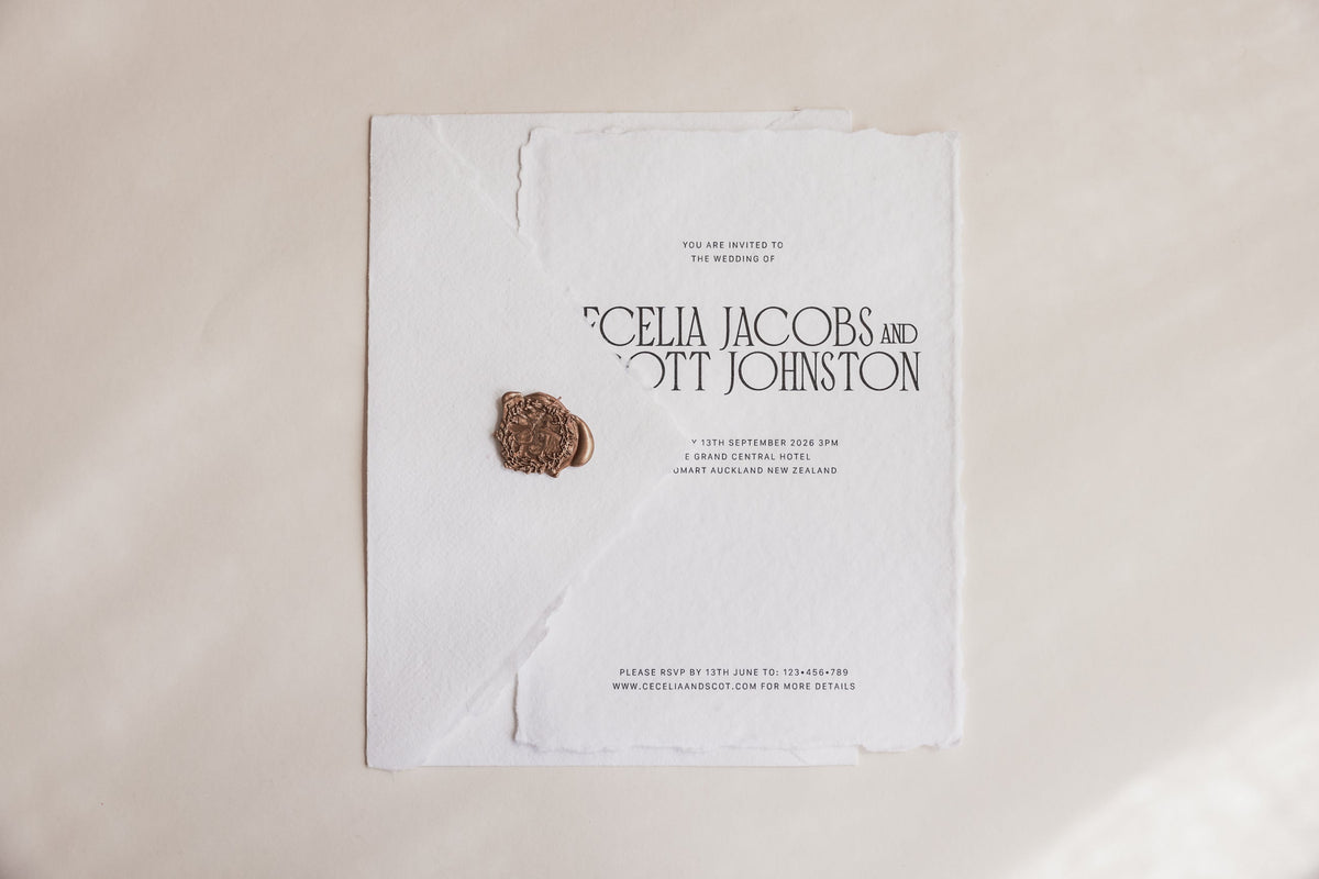 Cecelia wedding invitation RSVP card on handmade cotton rag paper