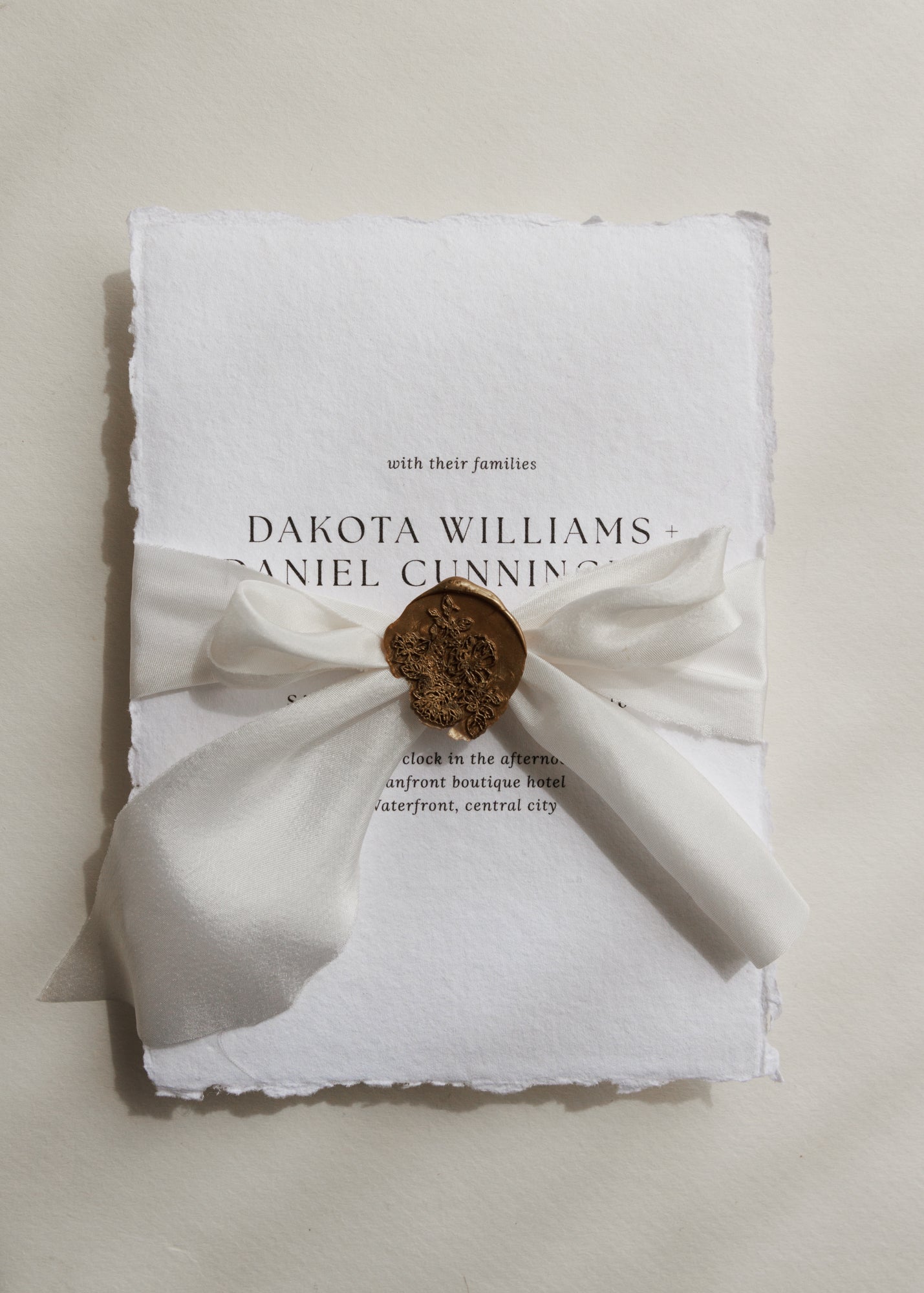 'Dakota' Handmade Paper Wedding Stationery Invitation