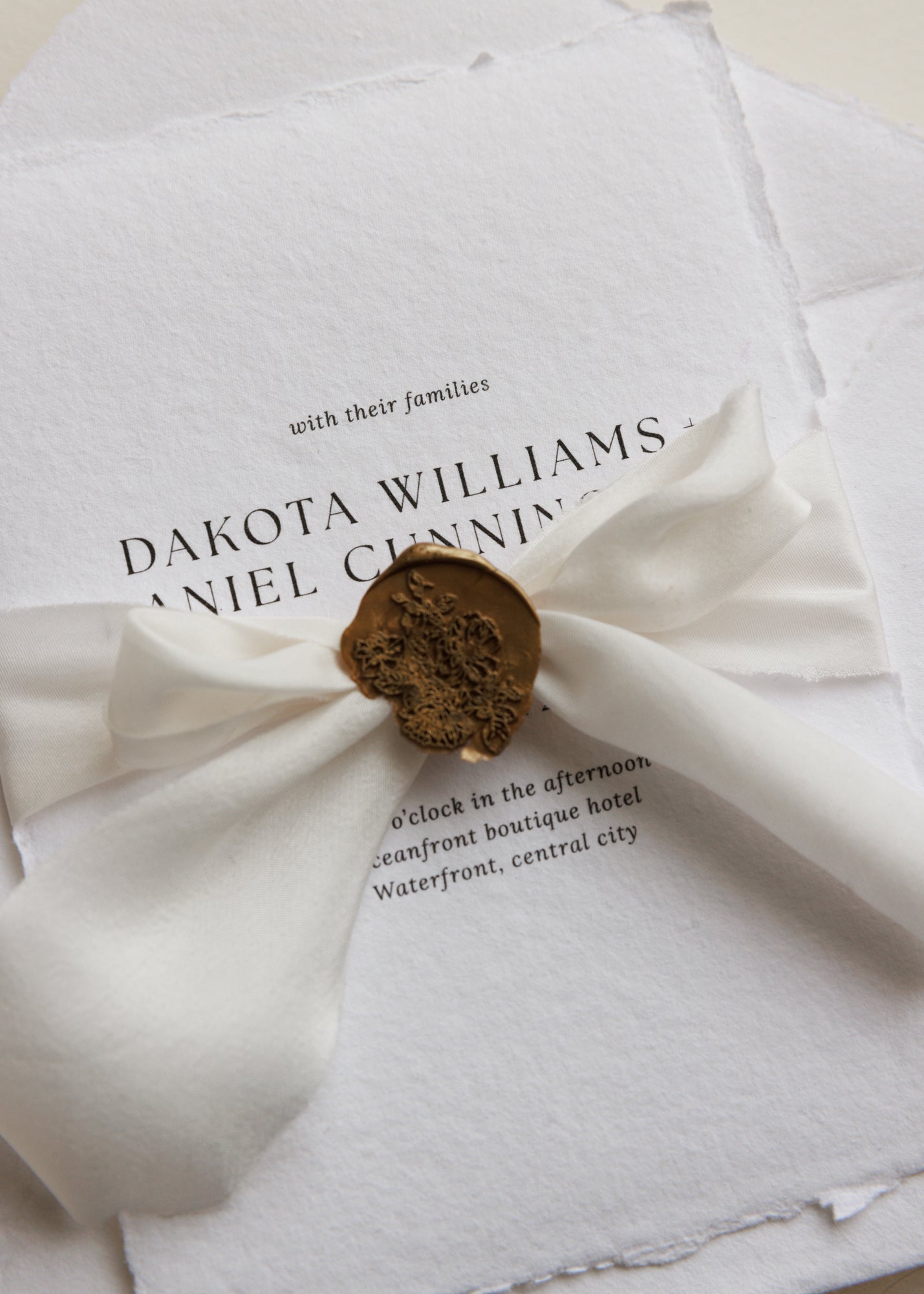 'Dakota' Handmade Paper Wedding Stationery Invitation
