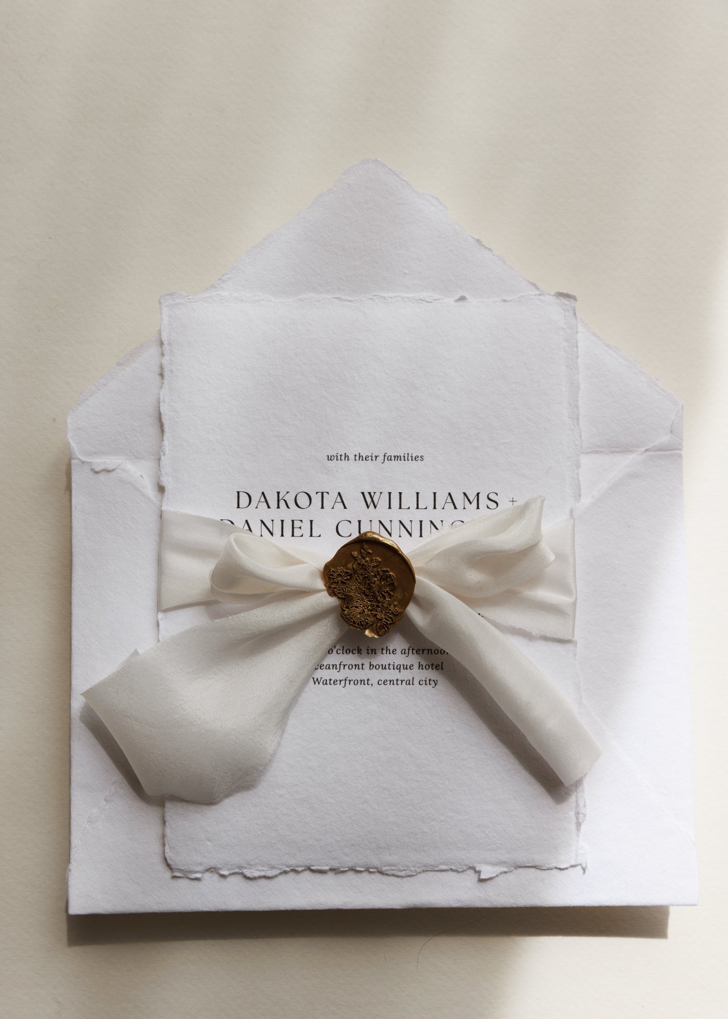 'Dakota' Handmade Paper Wedding Stationery Invitation