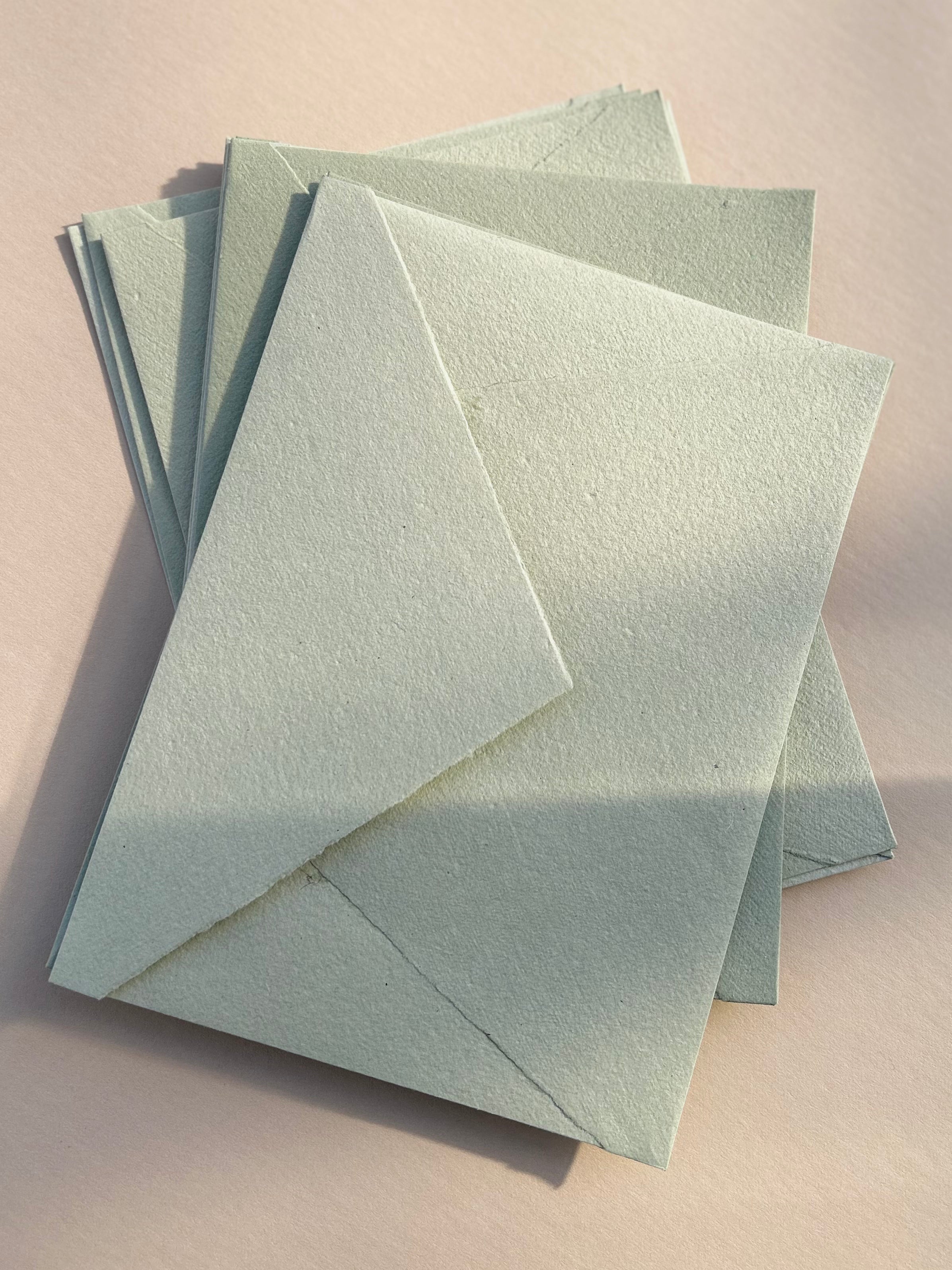 Sage Deckle Edge Recycled Envelopes