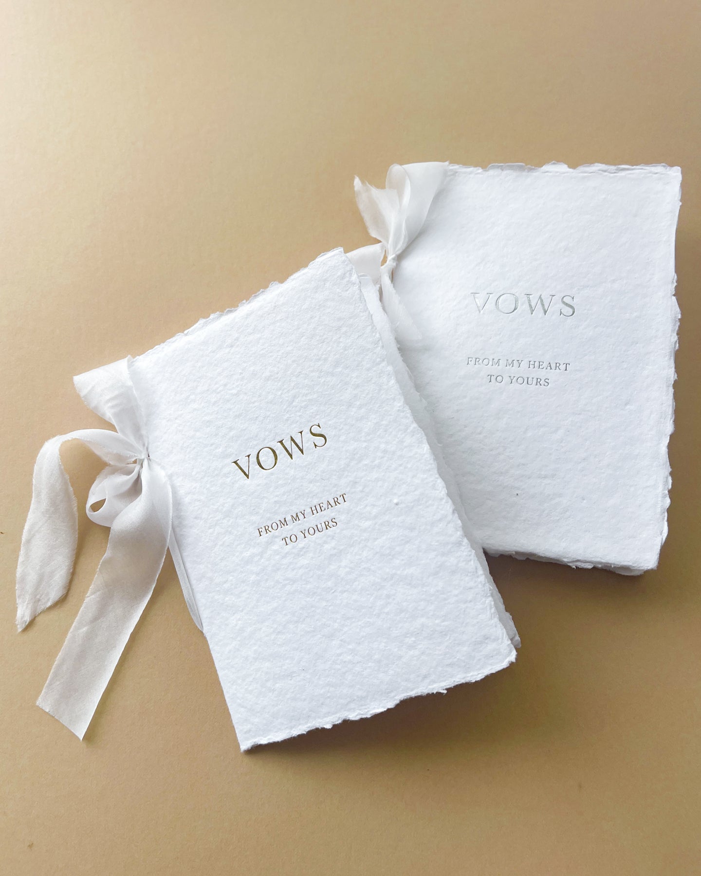 Silver or Gold Foil Pressed Vow Books