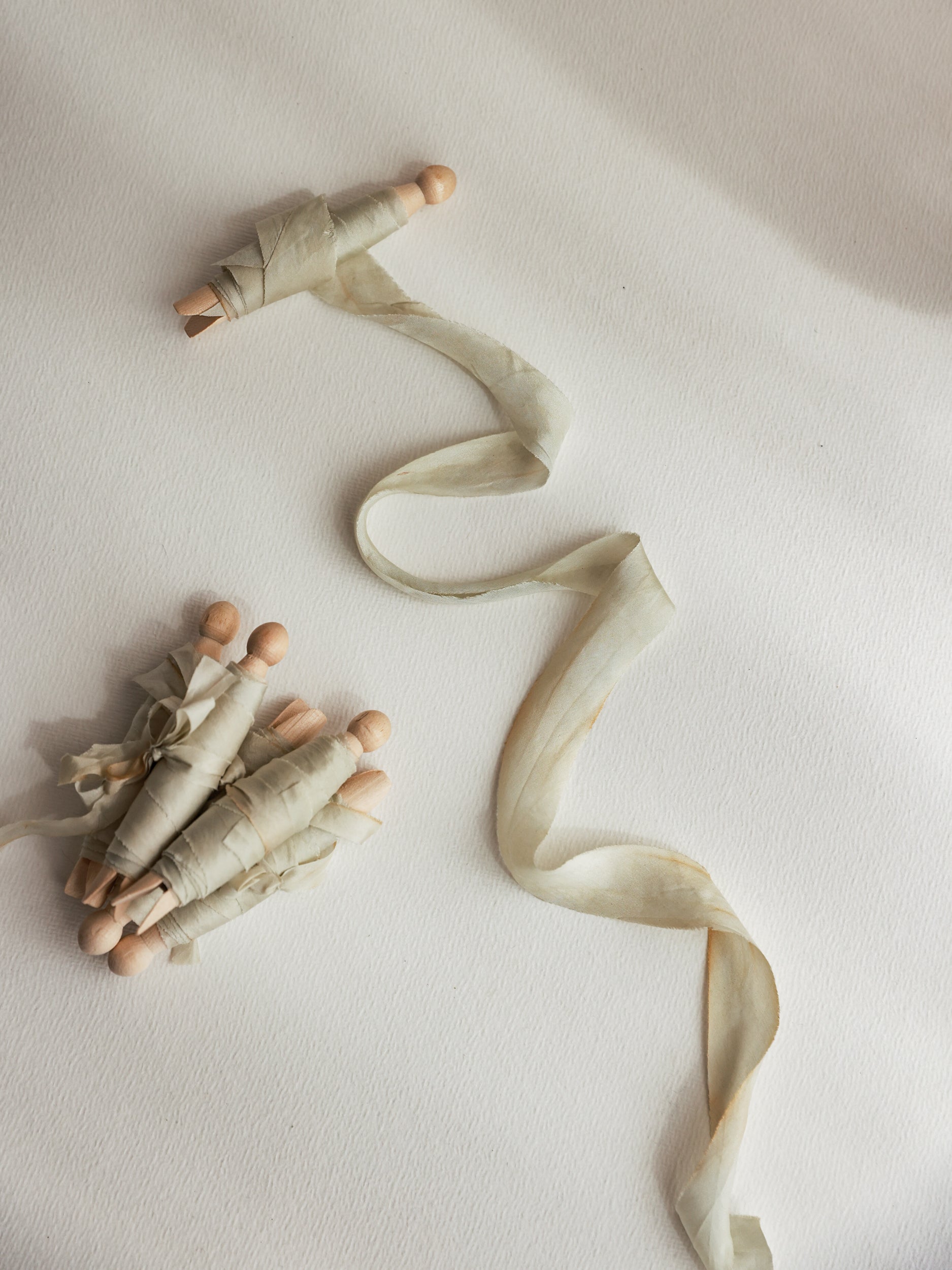 Blemished Pale Sage // Habotai Silk Ribbon