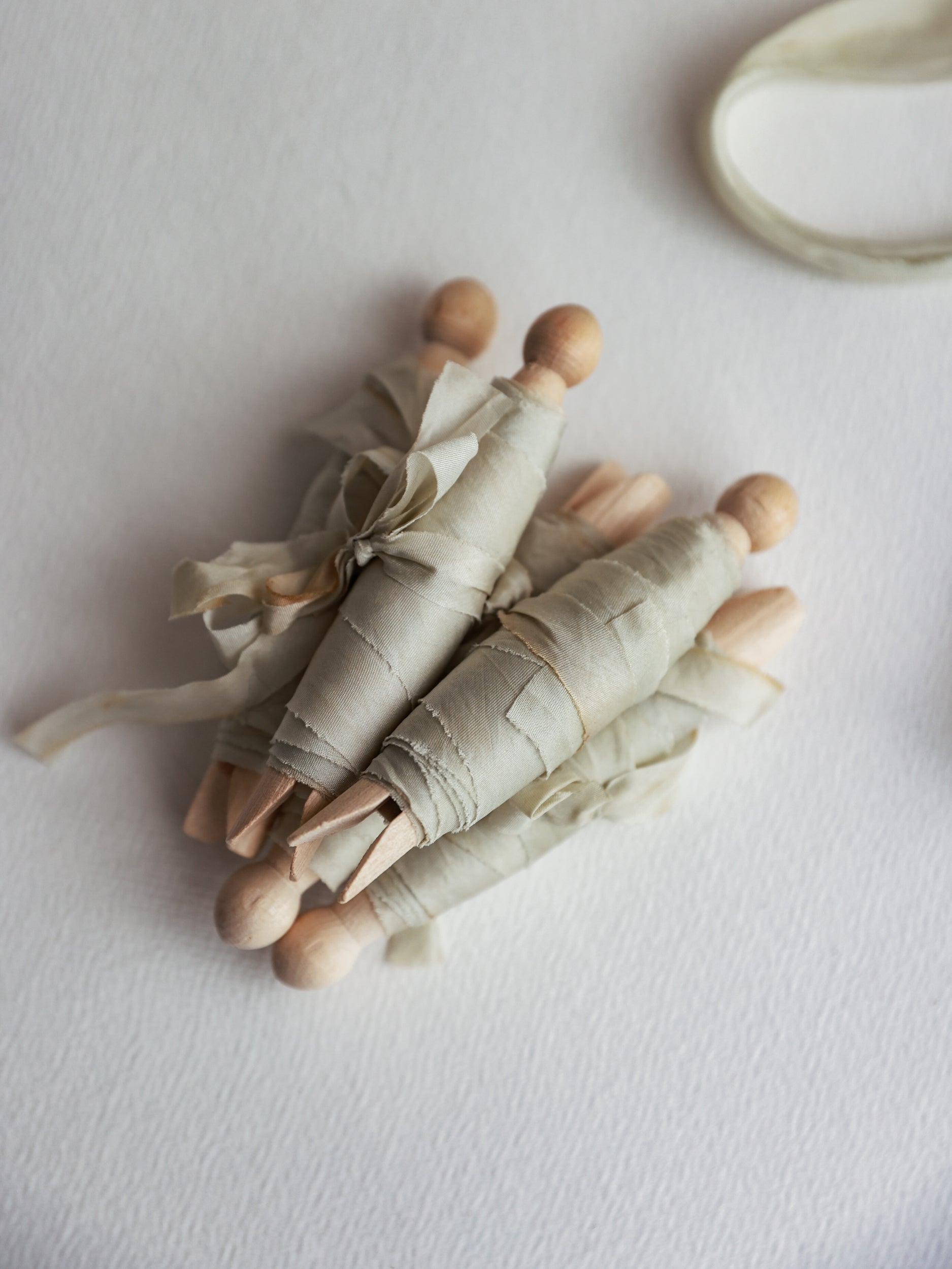 Blemished Pale Sage // Habotai Silk Ribbon