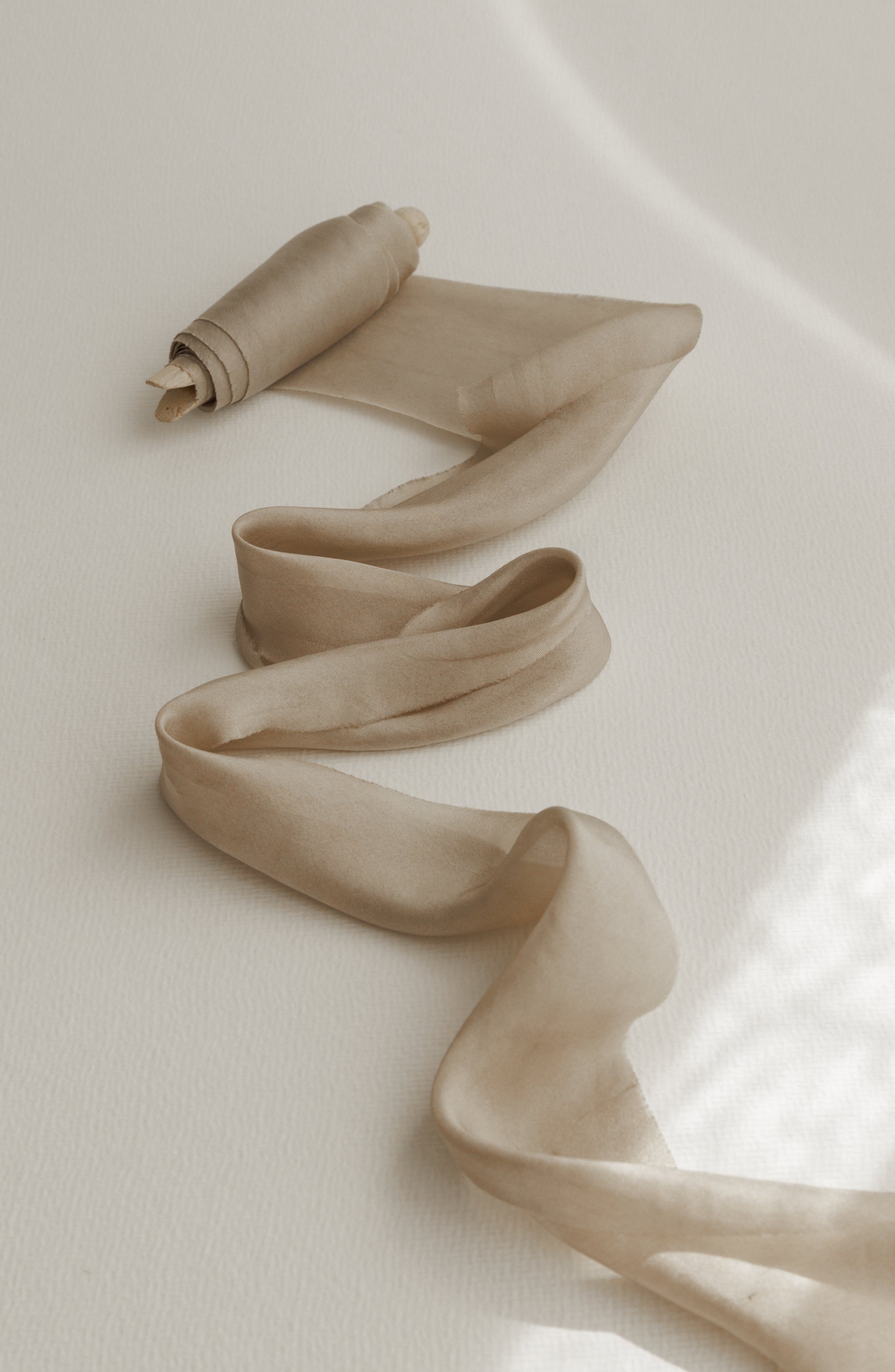 Almond Habotai Silk Ribbon