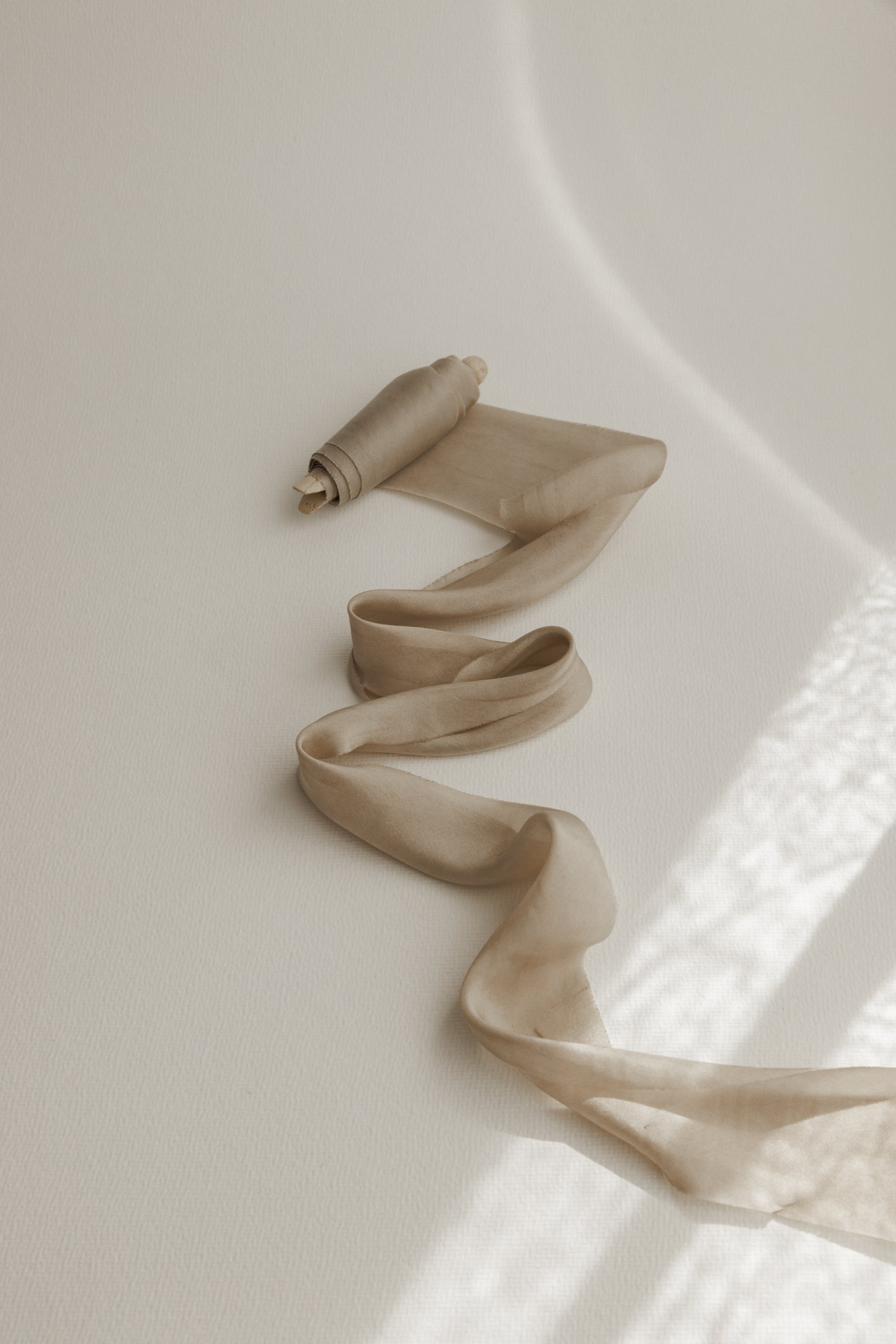 Almond Habotai Silk Ribbon