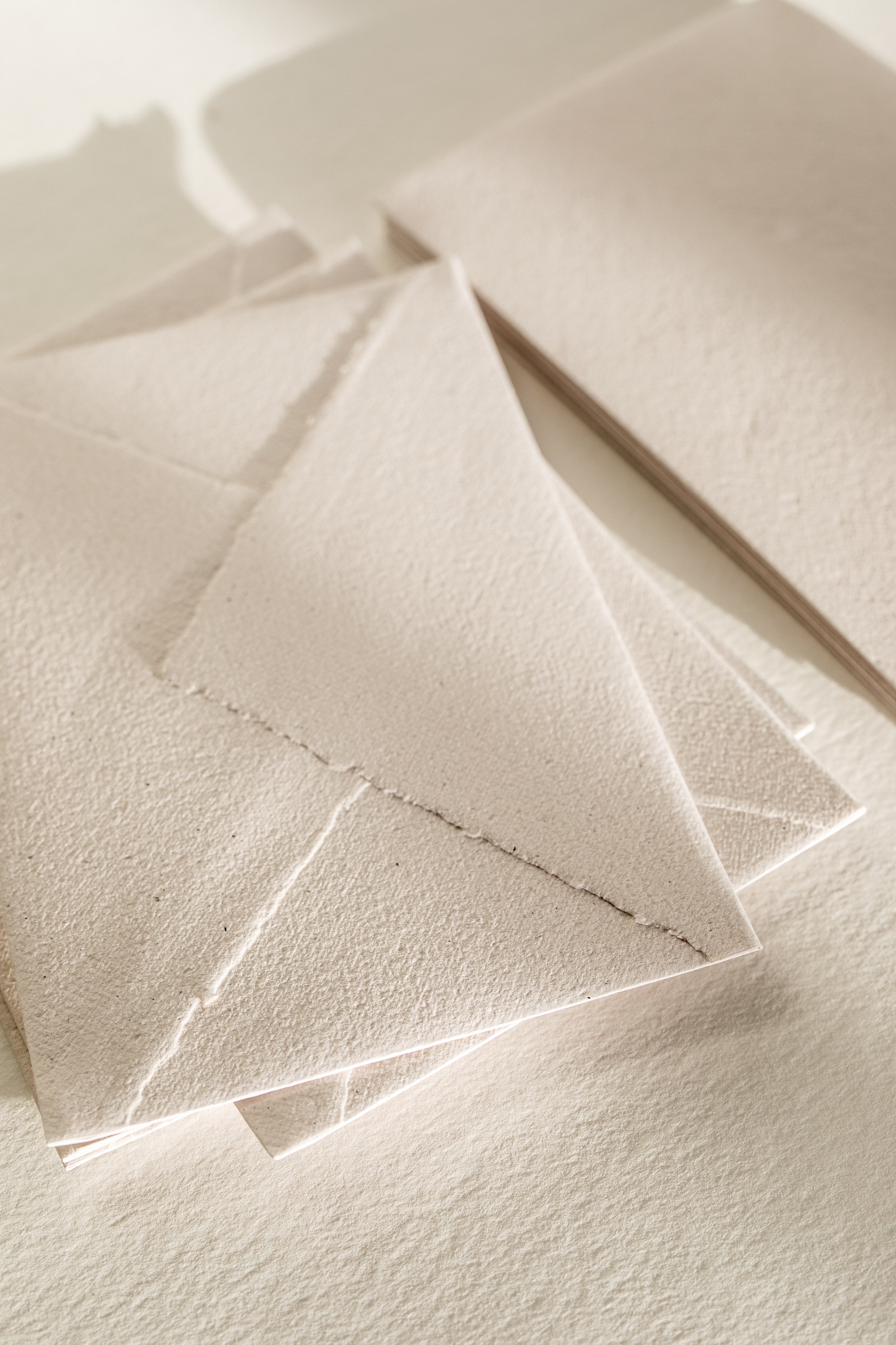 Champagne Recycled Envelopes Deckled Edge