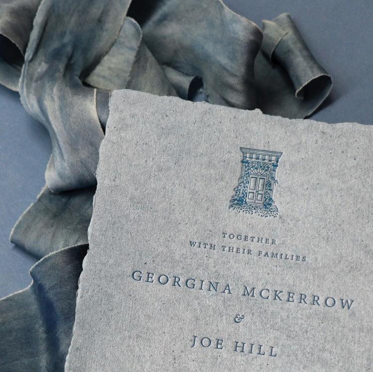 Beautiful Letterpress on Handmade Recycled Paper - Feathers and Stone