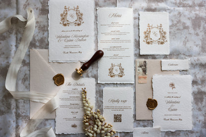 'Valentina' Handmade Paper Wedding Stationery Invitation
