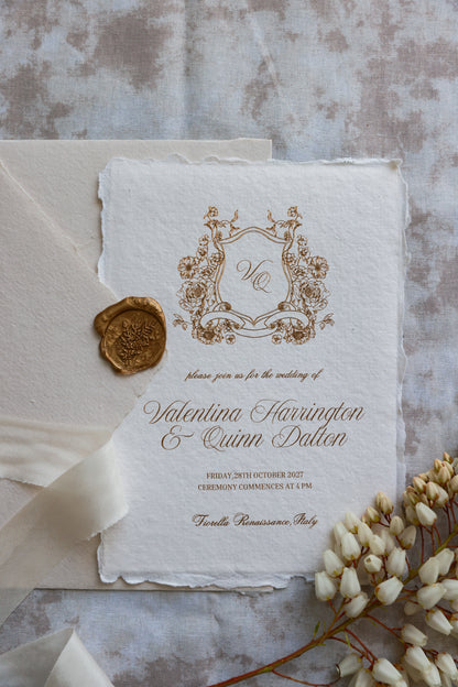 'Valentina' Handmade Paper Wedding Stationery Invitation