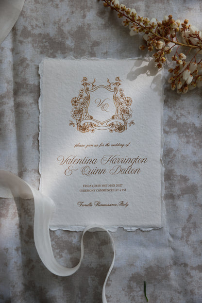 'Valentina' Handmade Paper Wedding Stationery Invitation