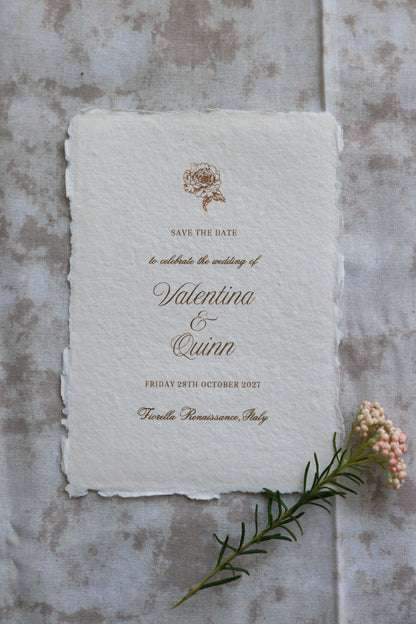 'Valentina' Handmade Paper Wedding Stationery Invitation