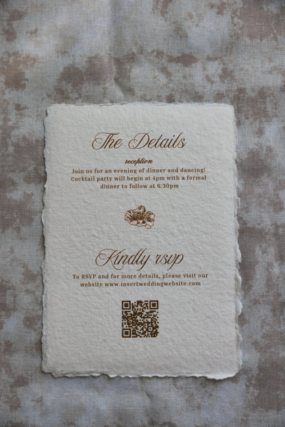 'Valentina' Handmade Paper Wedding Stationery Invitation