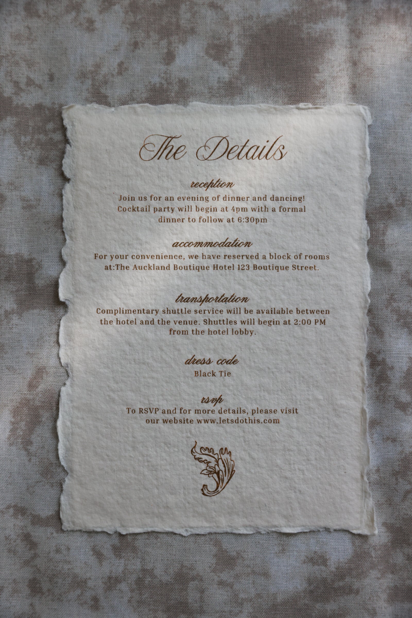 'Valentina' Handmade Paper Wedding Stationery Invitation