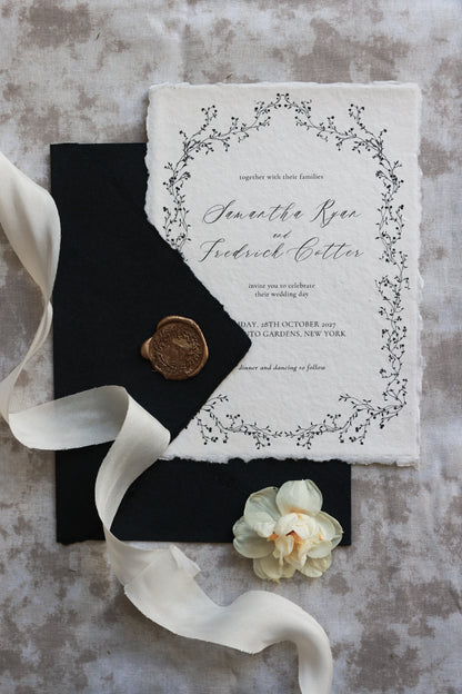'Samantha' Handmade Paper Wedding Stationery Invitation