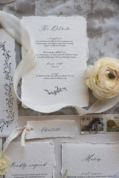 'Samantha' Handmade Paper Wedding Stationery Invitation
