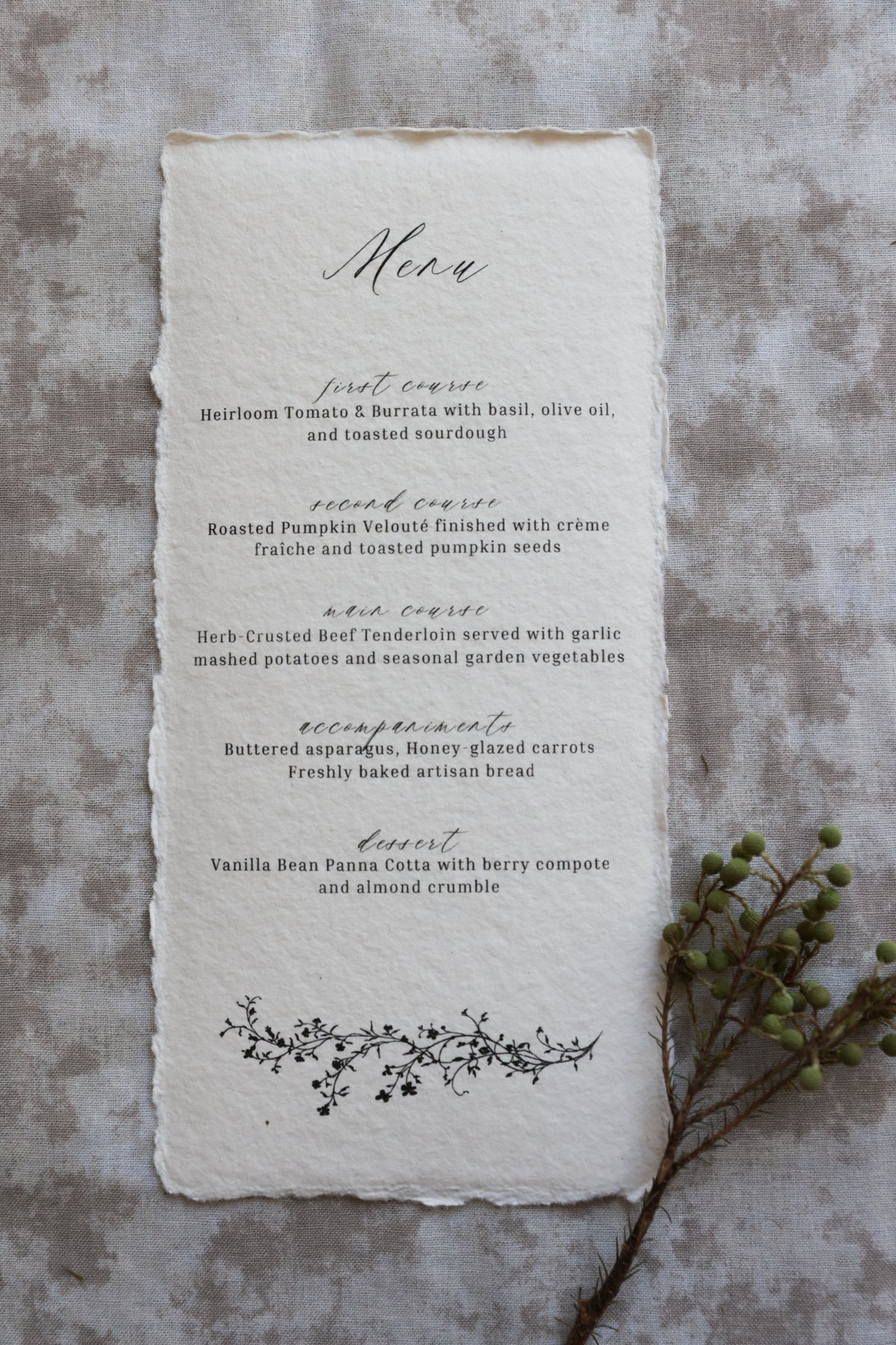 'Samantha' Handmade Paper Wedding Stationery Invitation