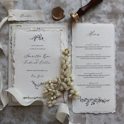 'Samantha' Handmade Paper Wedding Stationery Invitation