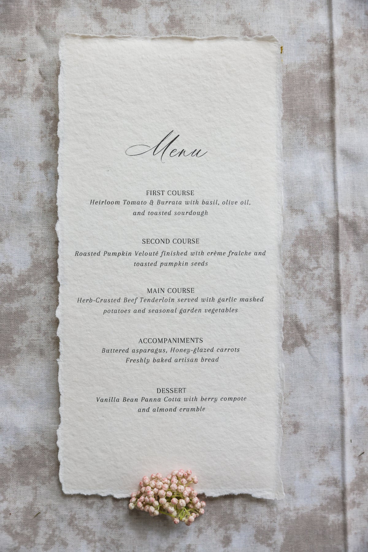 'Sandra' Handmade Paper Wedding Invitation