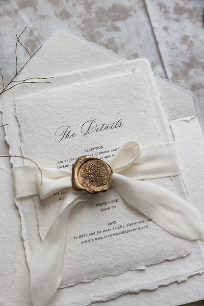 'Sandra' Handmade Paper Wedding Invitation