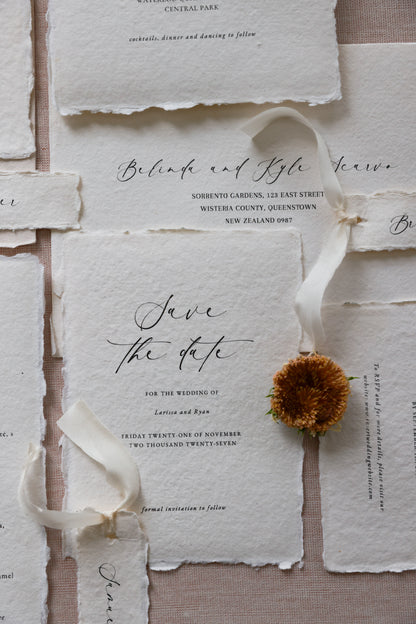 'Larissa' Calligraphy Style Wedding Invitation