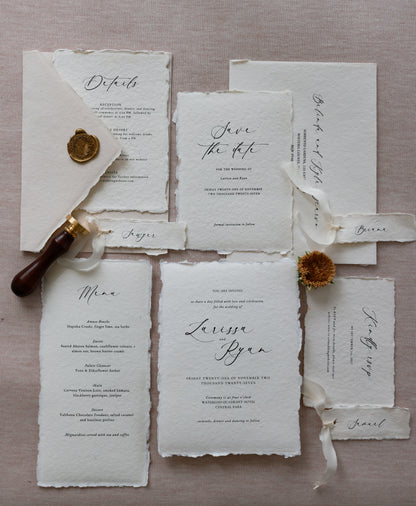 'Larissa' Calligraphy Style Wedding Invitation