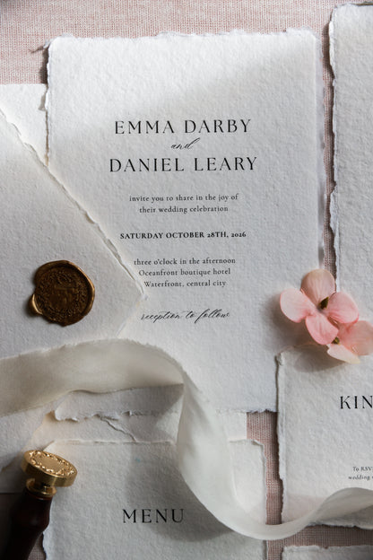 'Emma' Handmade Paper Wedding Stationery Invitation