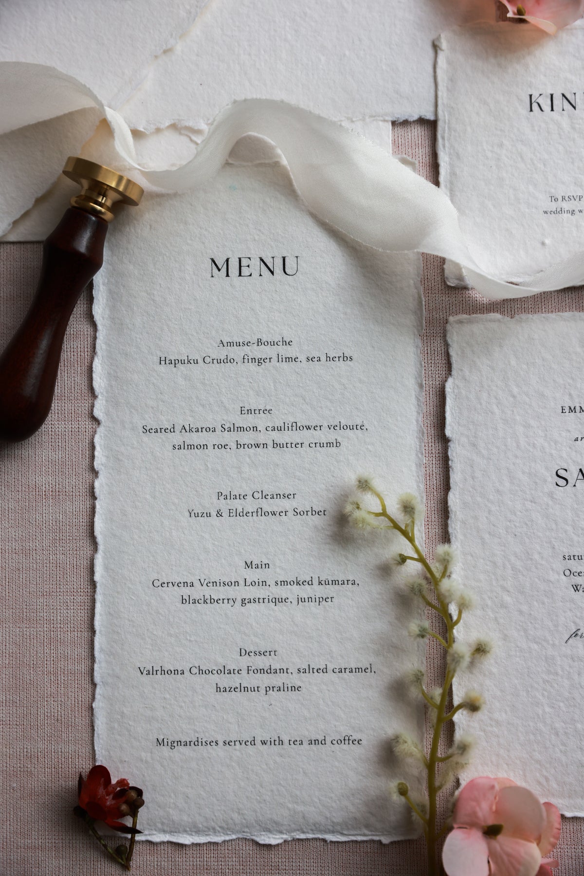 'Emma' Handmade Paper Wedding Stationery Invitation