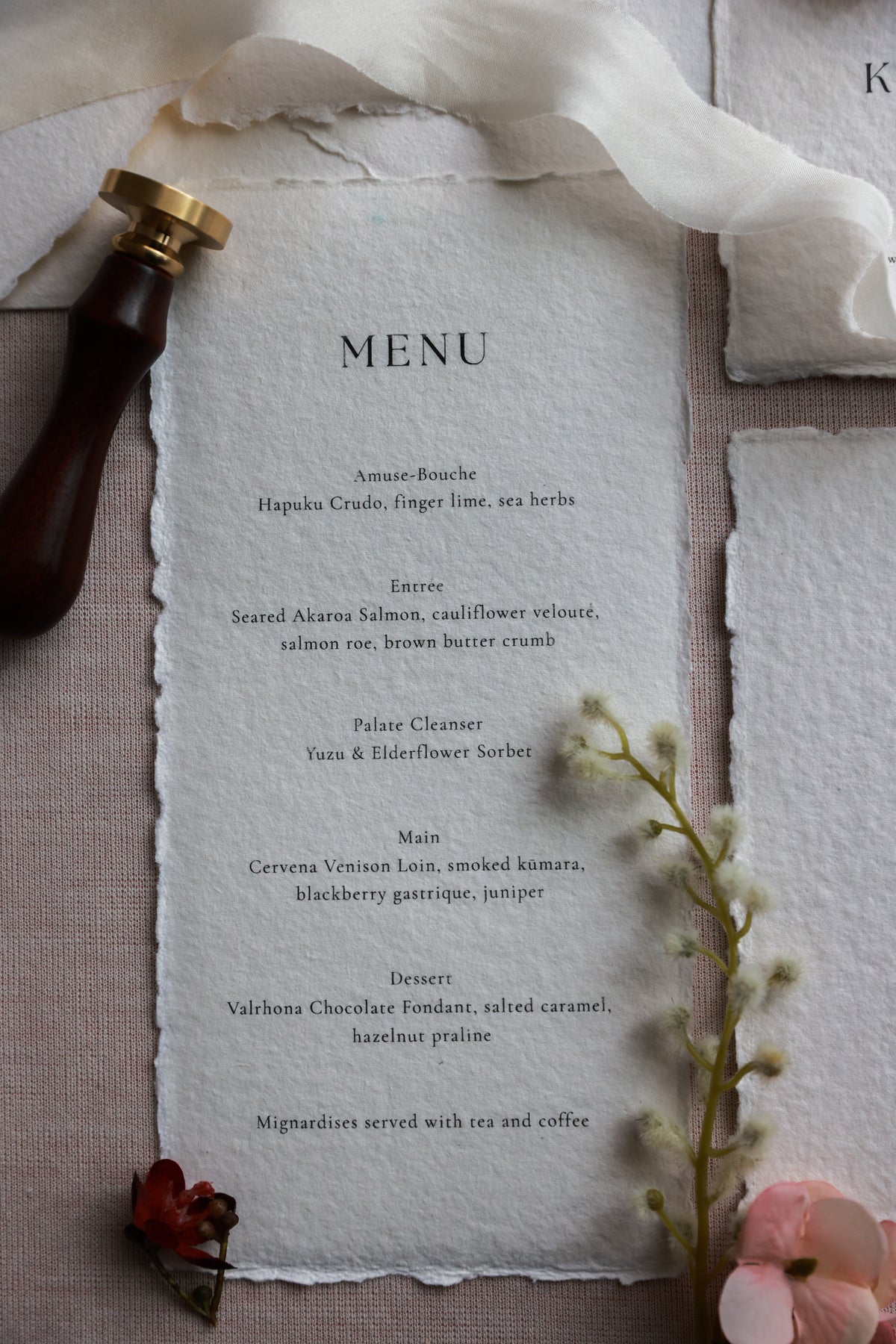 'Emma' Handmade Paper Wedding Stationery Invitation