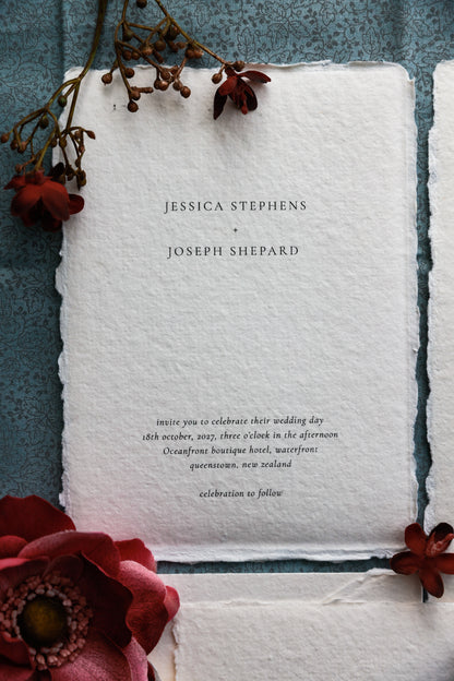 'Jessica' Handmade Paper Wedding Stationery Invitation