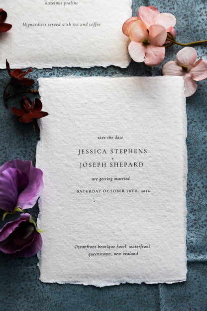 'Jessica' Handmade Paper Wedding Stationery Invitation