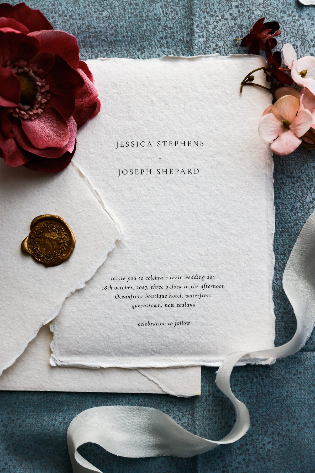 'Jessica' Handmade Paper Wedding Stationery Invitation