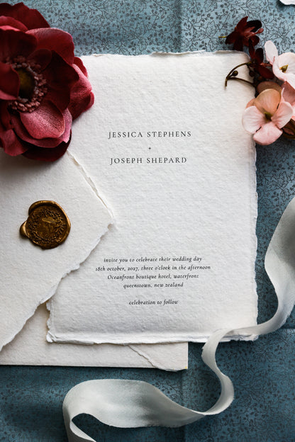 'Jessica' Handmade Paper Wedding Stationery Invitation