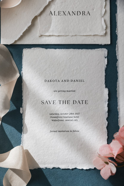 'Dakota' Handmade Paper Wedding Stationery Invitation