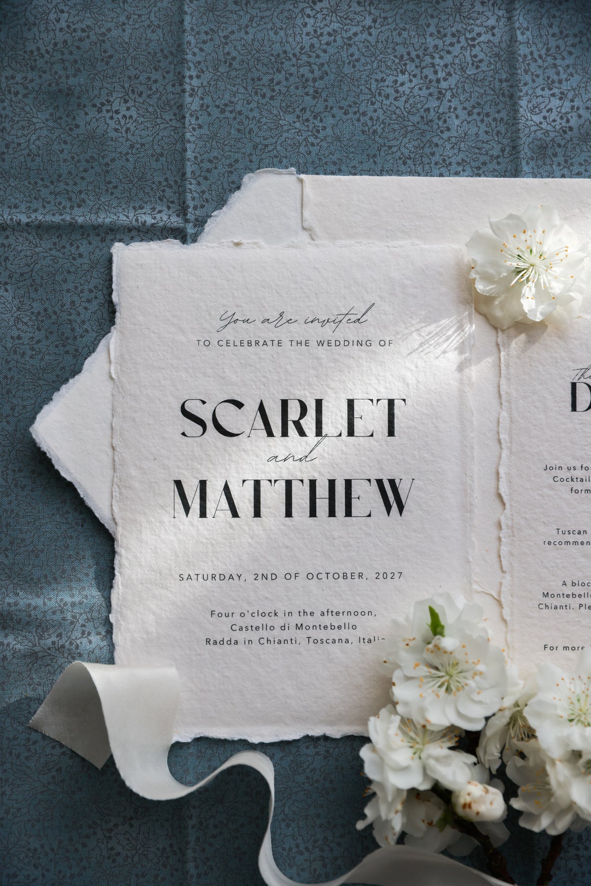 'Scarlet' Handmade Paper Wedding Stationery Invitation Suite