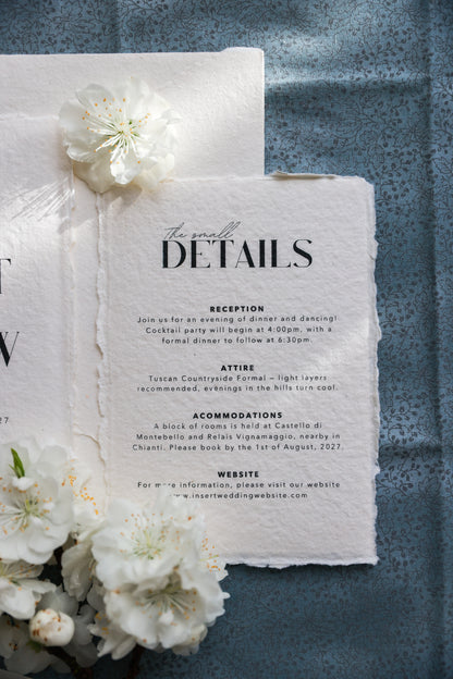 'Scarlet' Handmade Paper Wedding Stationery Invitation Suite