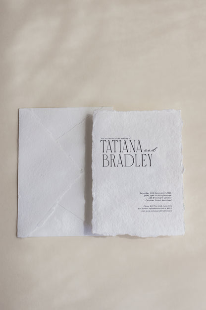 'Tatiana' Handmade Paper Wedding Stationery Invitation