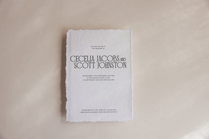 'Cecelia' Handmade Paper Wedding Stationery Invitation