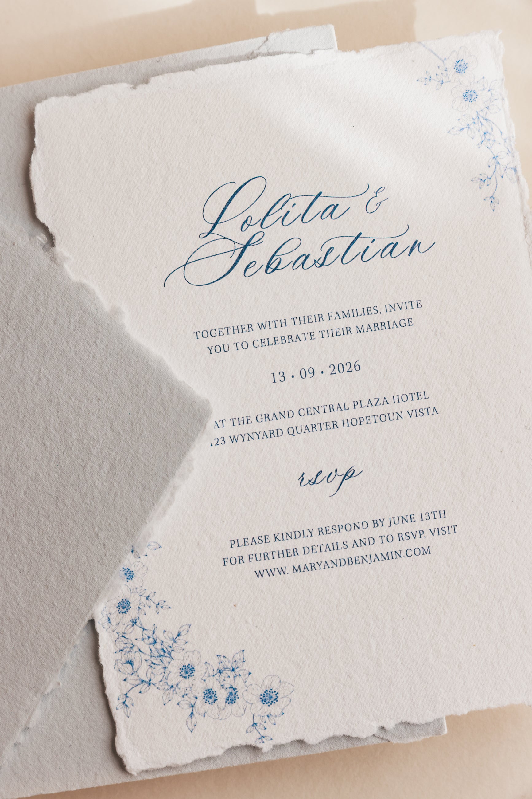 'Lolita' Calligraphy Typeface Wedding Invitation