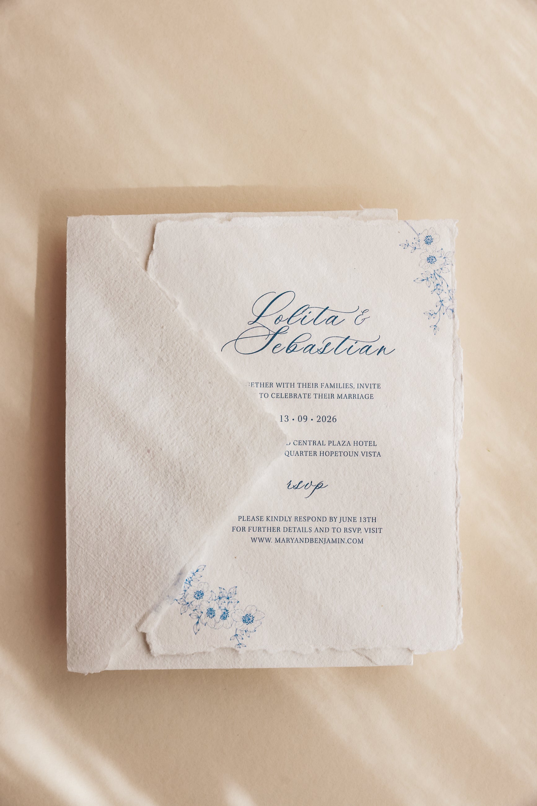 'Lolita' Calligraphy Typeface Wedding Invitation