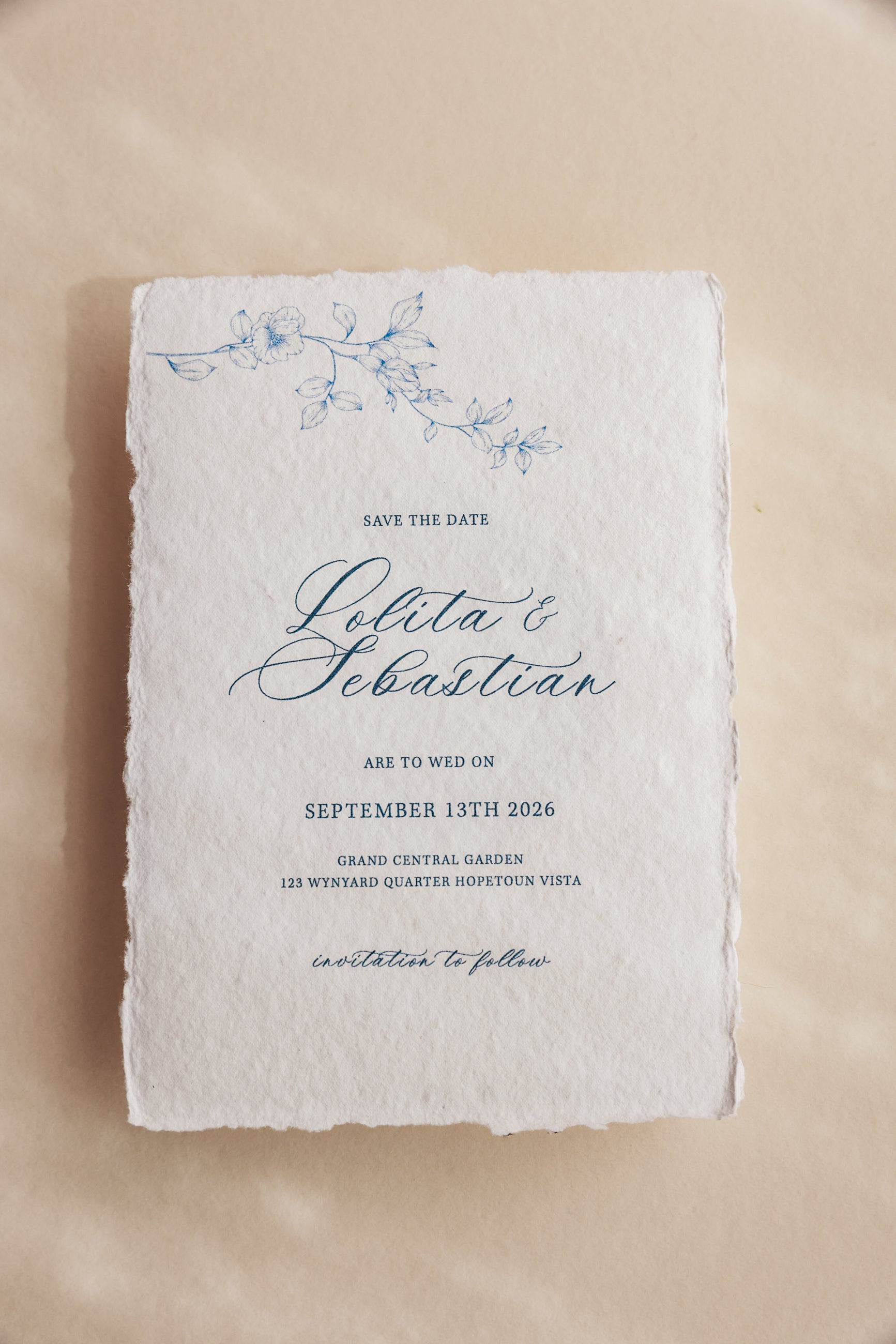 'Lolita' Calligraphy Typeface Wedding Invitation