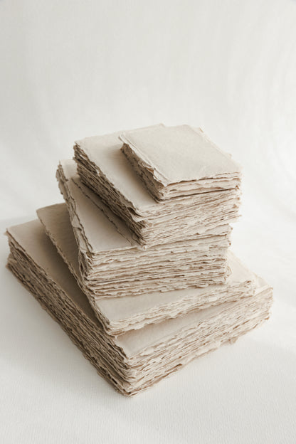 Beige Deckle Edge Handmade Cotton Rag Paper