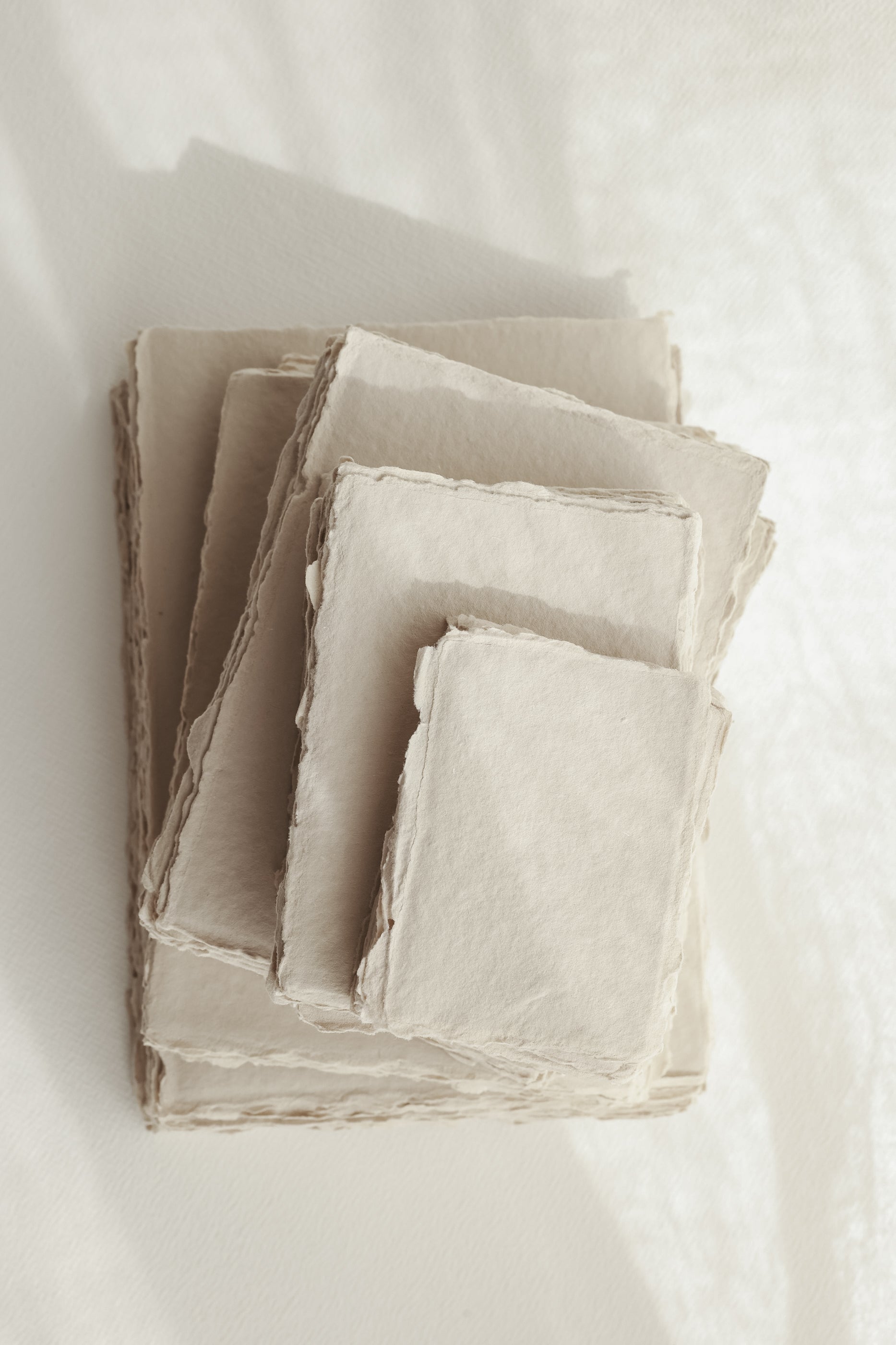 Beige Deckle Edge Handmade Cotton Rag Paper